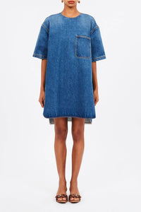 Ulla Johnson - Oan Tunic Mini Dress - blue - clothing - cotton