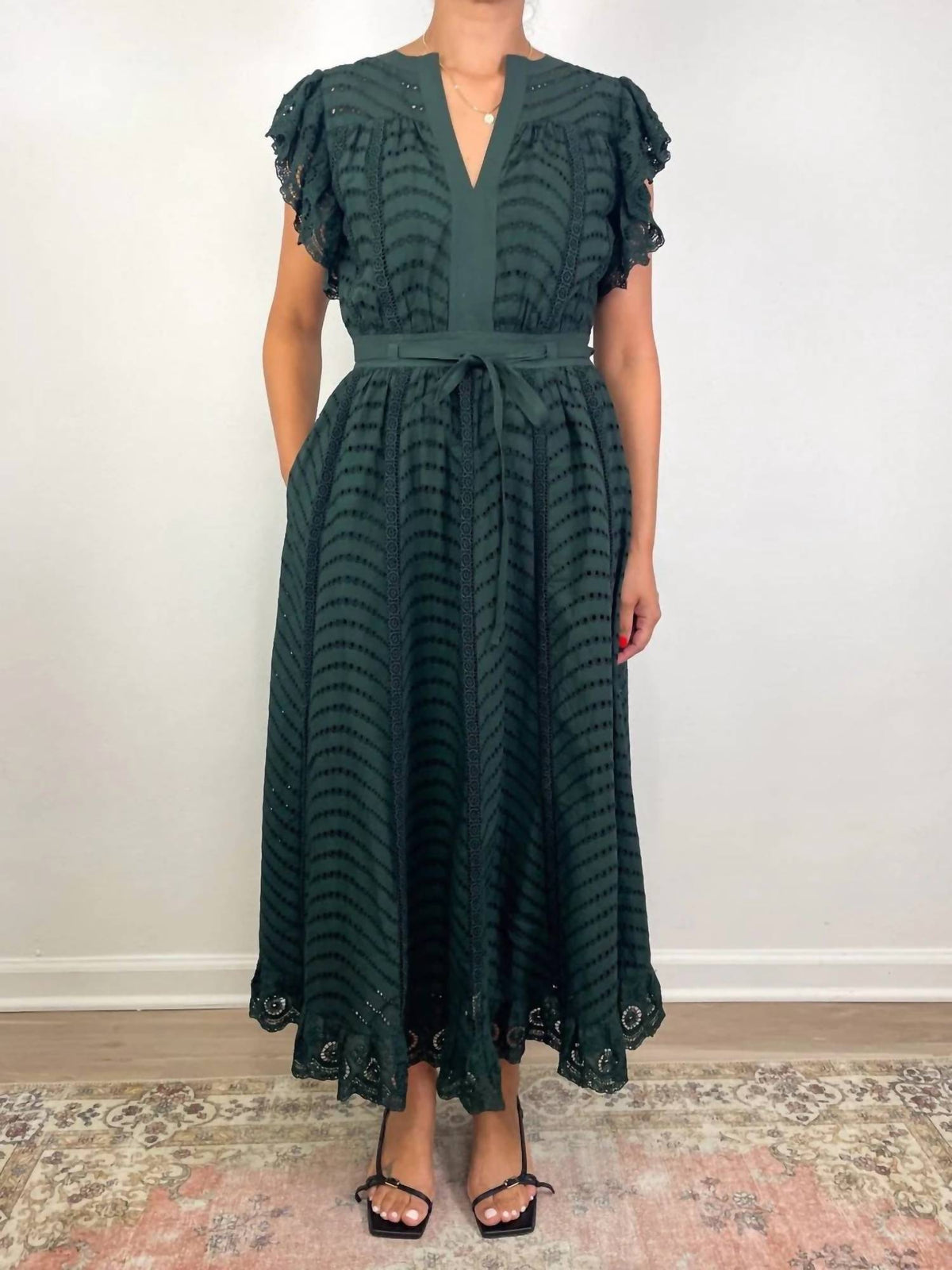 Ulla Johnson - Olga Flutter Sleeve Midi Dress