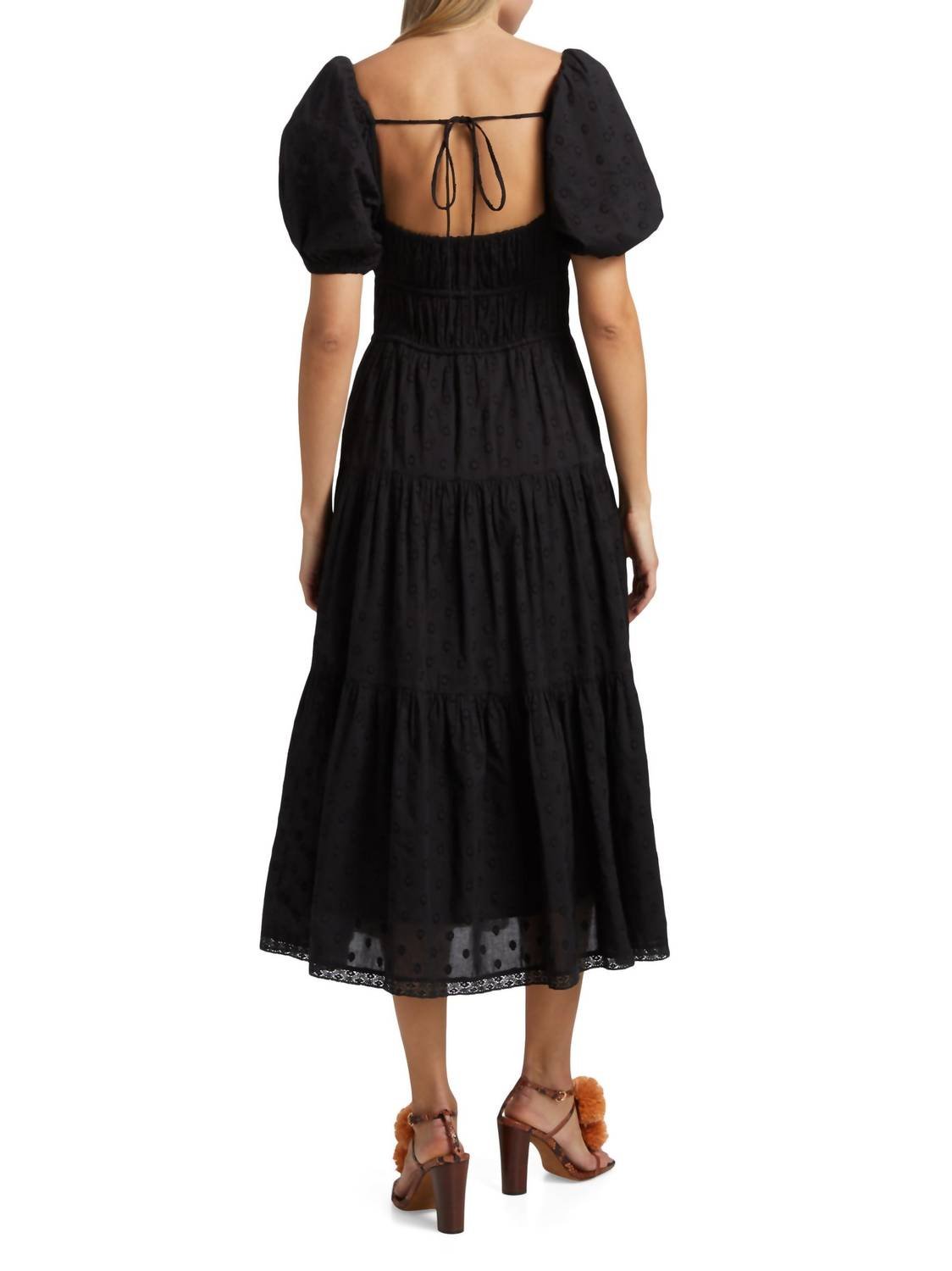 Ulla Johnson - Palma Black Cotton Puff Sleeve Dress - black - clothing - cotton