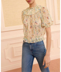 Ulla Johnson - Solenne Short Sleeve Silk Top