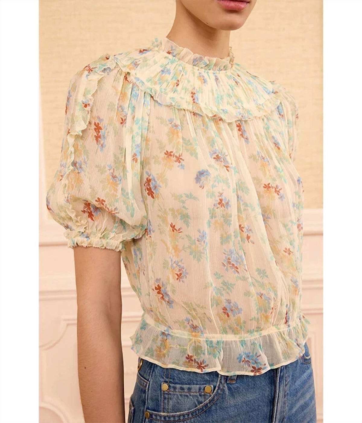Ulla Johnson - Solenne Short Sleeve Silk Top