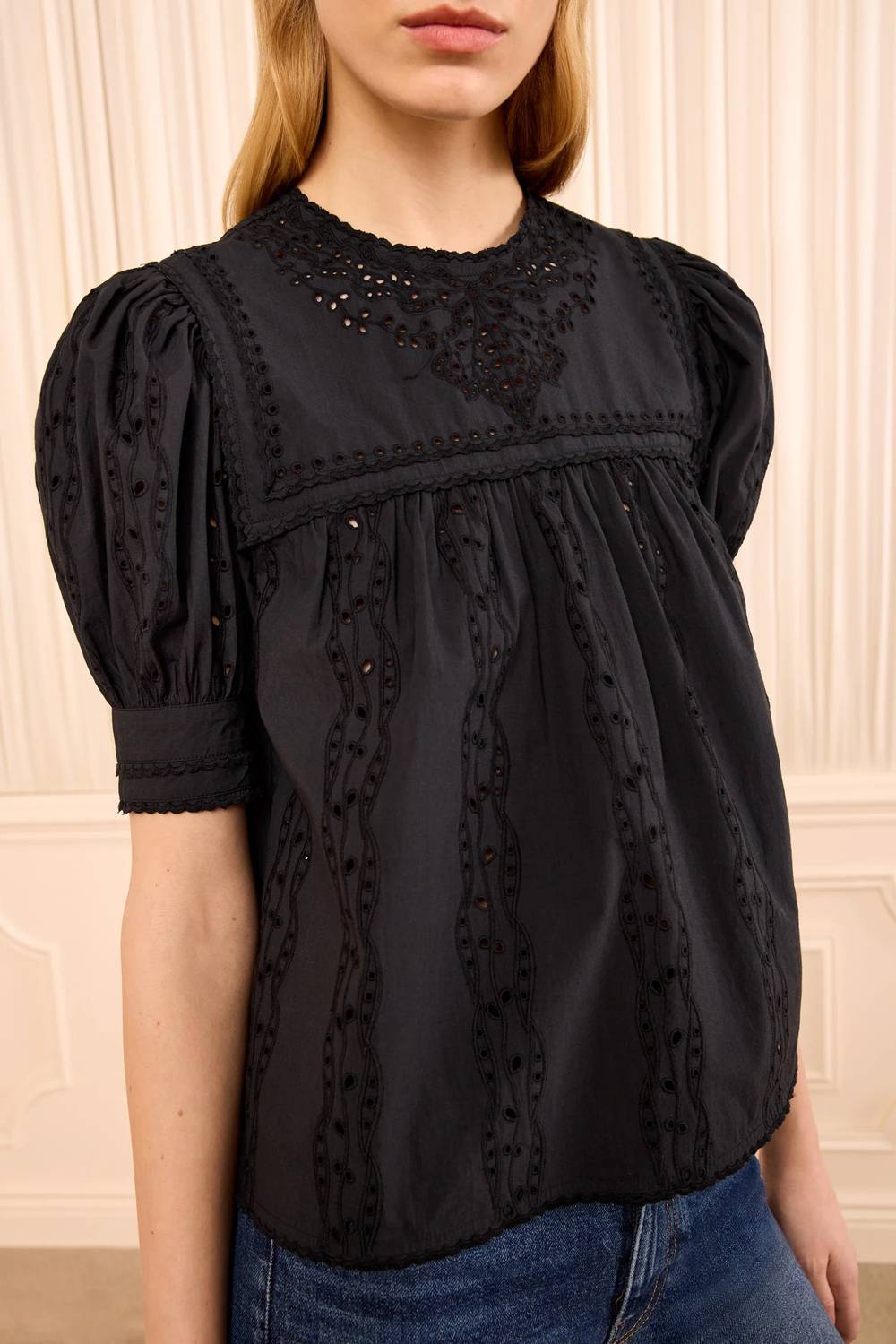 Ulla Johnson - Una Short Sleeve Cotton Top