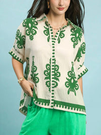 Umgee - Abstract Button Down Top