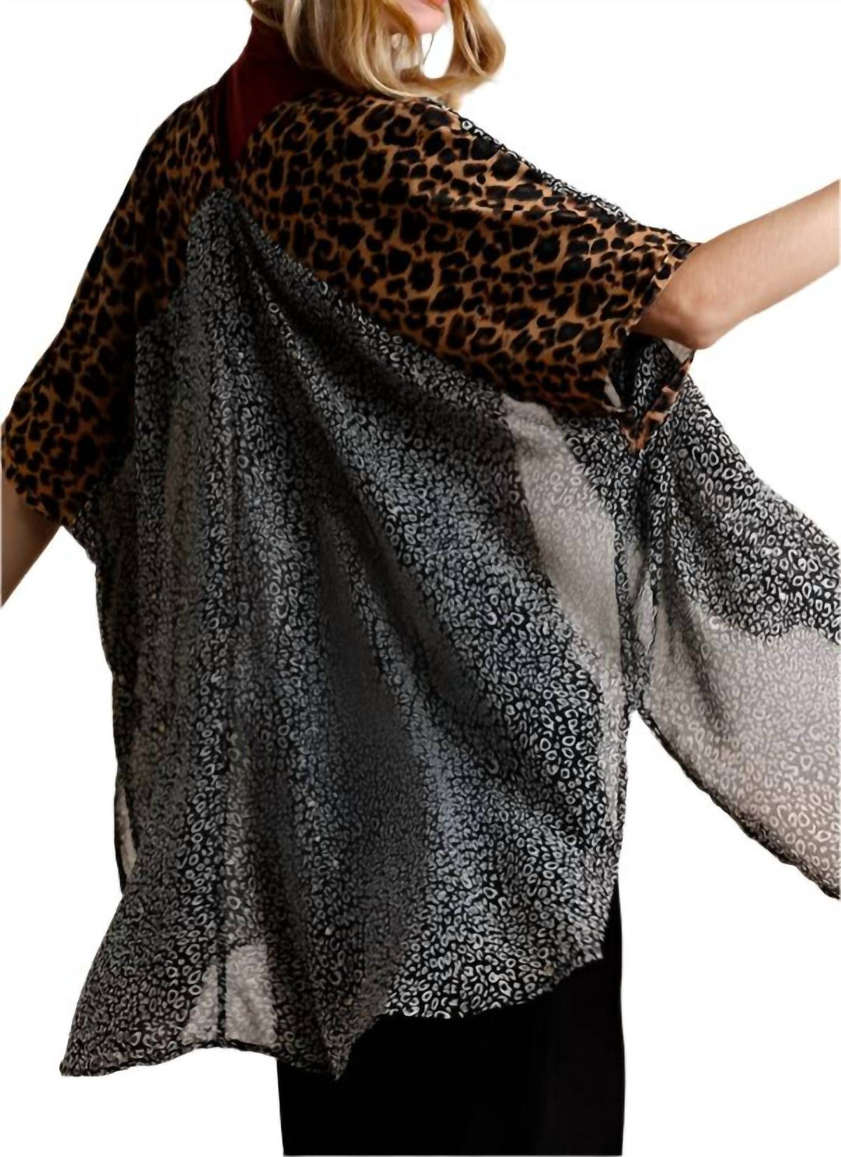 Umgee - Animal Print Drape Kimono - Plus