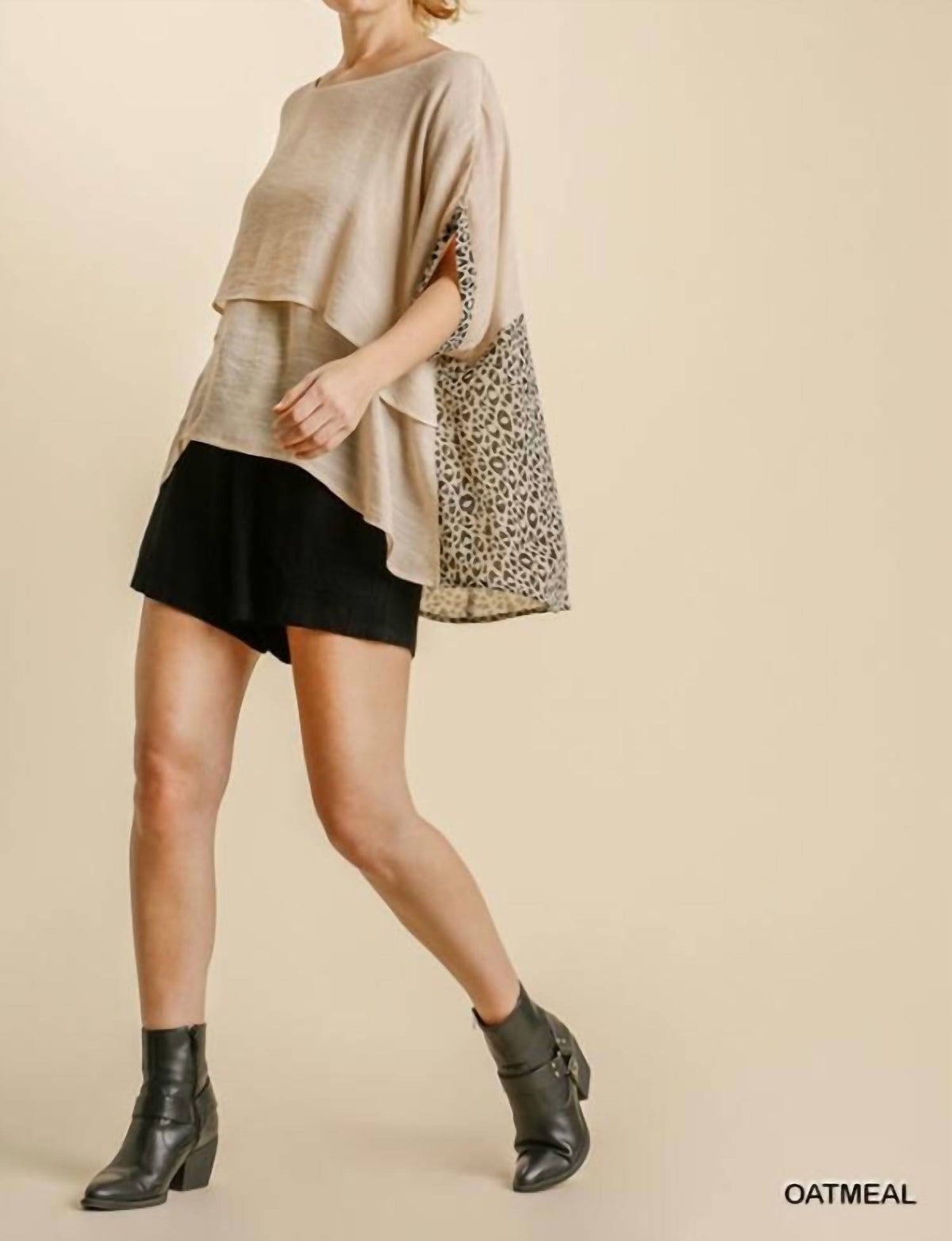 Umgee - Animal Print Layered Top