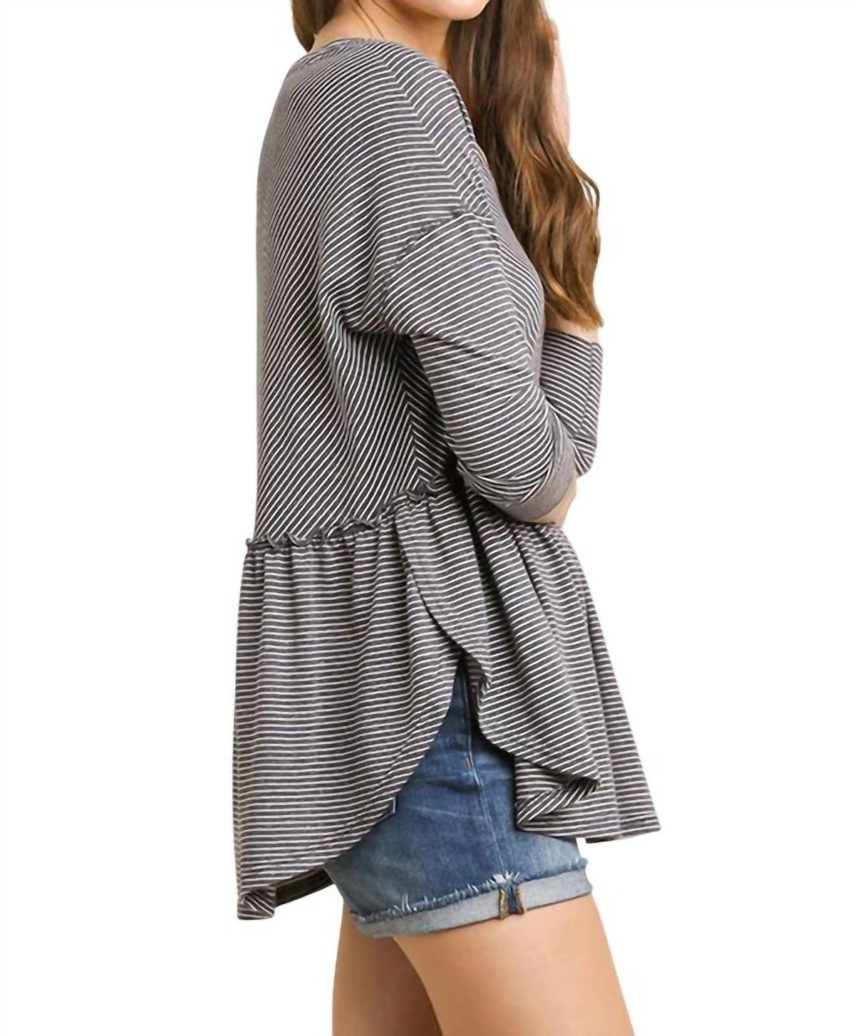 Umgee - Babydoll Striped Top