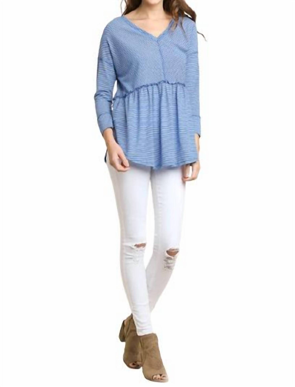 Umgee - Babydoll Striped Top