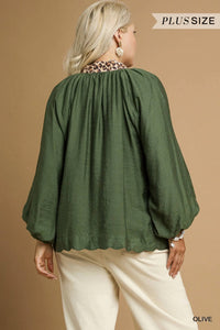 Umgee - Balloon Sleeve Blouse - Plus