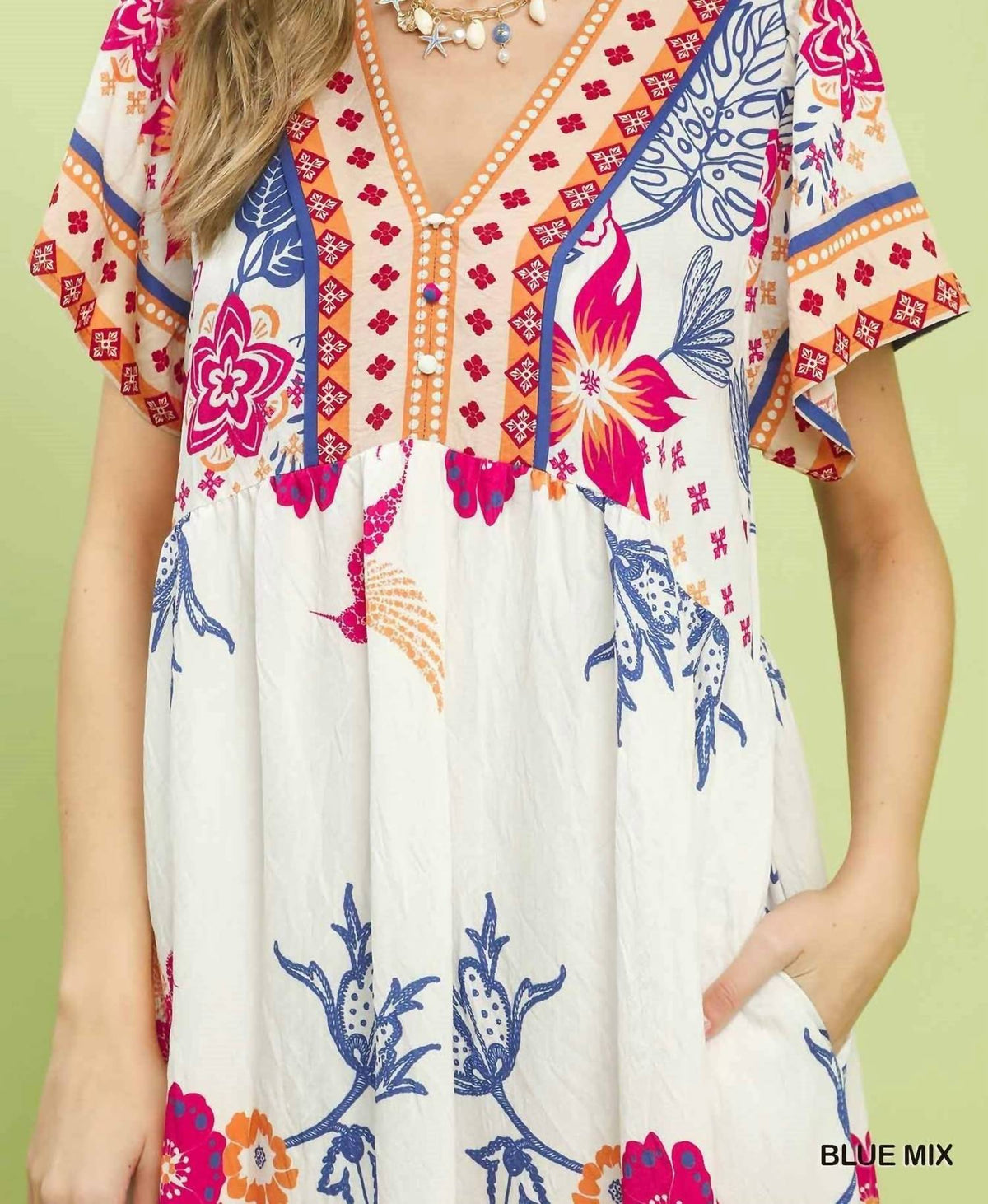 Umgee - Boho Floral Midi Dress