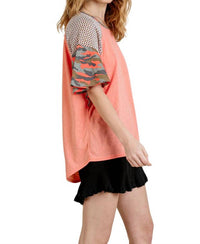 Umgee - Camo Bell Sleeve Top