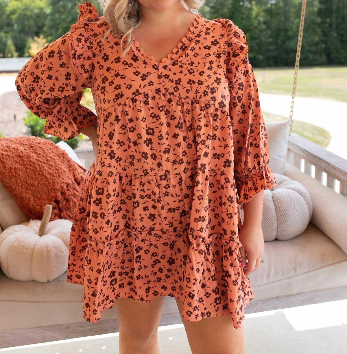 Umgee - Cider Fall Mini Dress - Plus