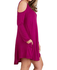 Umgee - Cold Shoulder T-shirt Dress