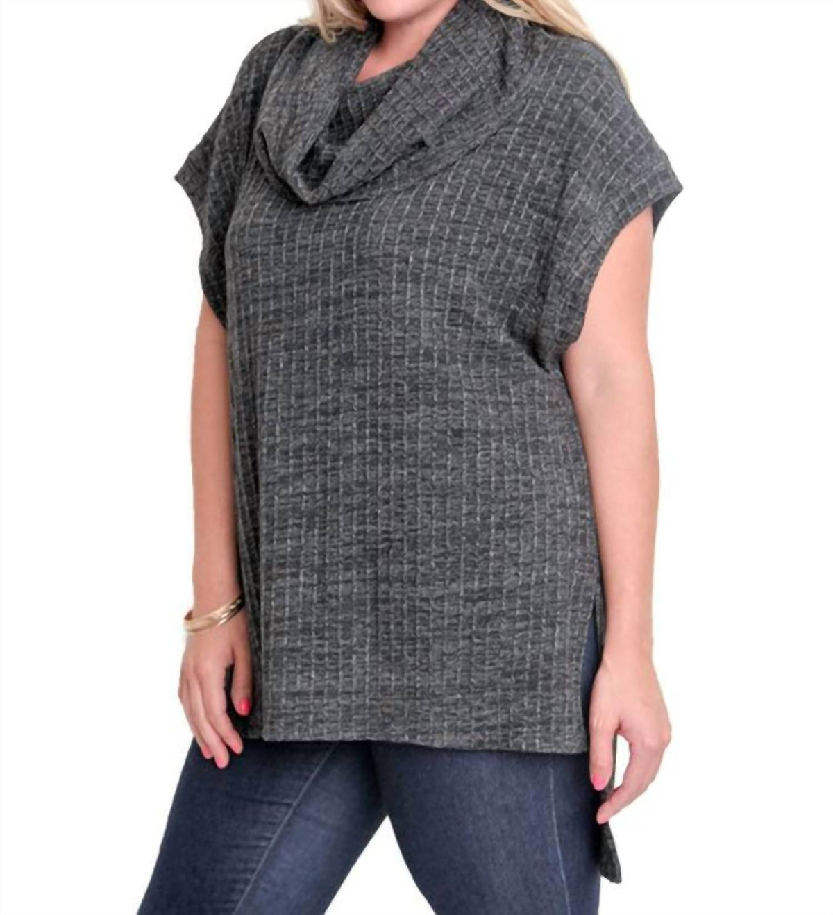 Umgee - Cowl Neck Tunic Sweater - PLUS