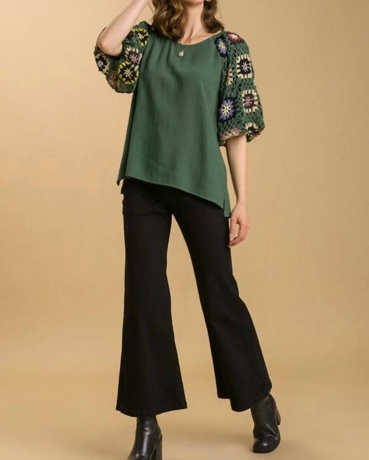 Umgee - Crochet Sleeve Top