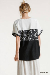 Umgee - Dalmatian Color Block Top