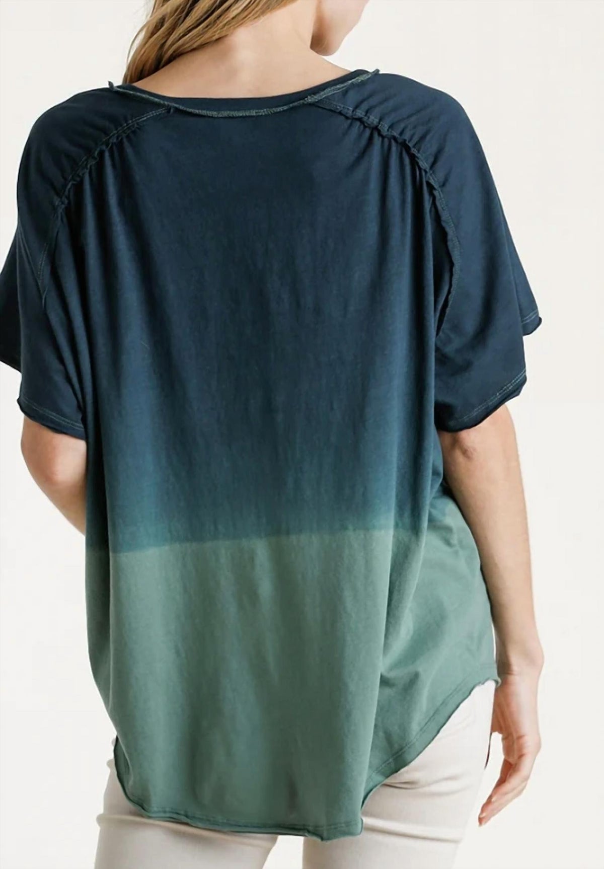 Umgee - Dip Dye Raw Edged Top