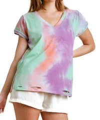 Umgee - Distressed Tie Dye Top