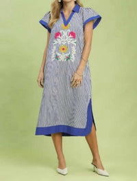 Umgee - Embroidered Stripe Dress