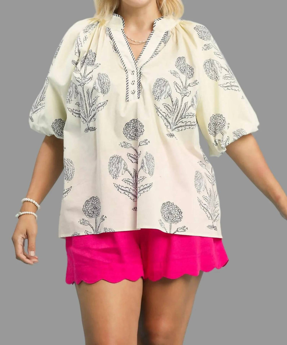 Umgee - Floral Cotton Top