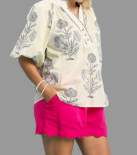 Umgee - Floral Cotton Top