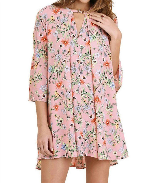 Umgee - Floral Keyhole Dress - clothing - collection:vacationdresses(Auto) - cotton - blend