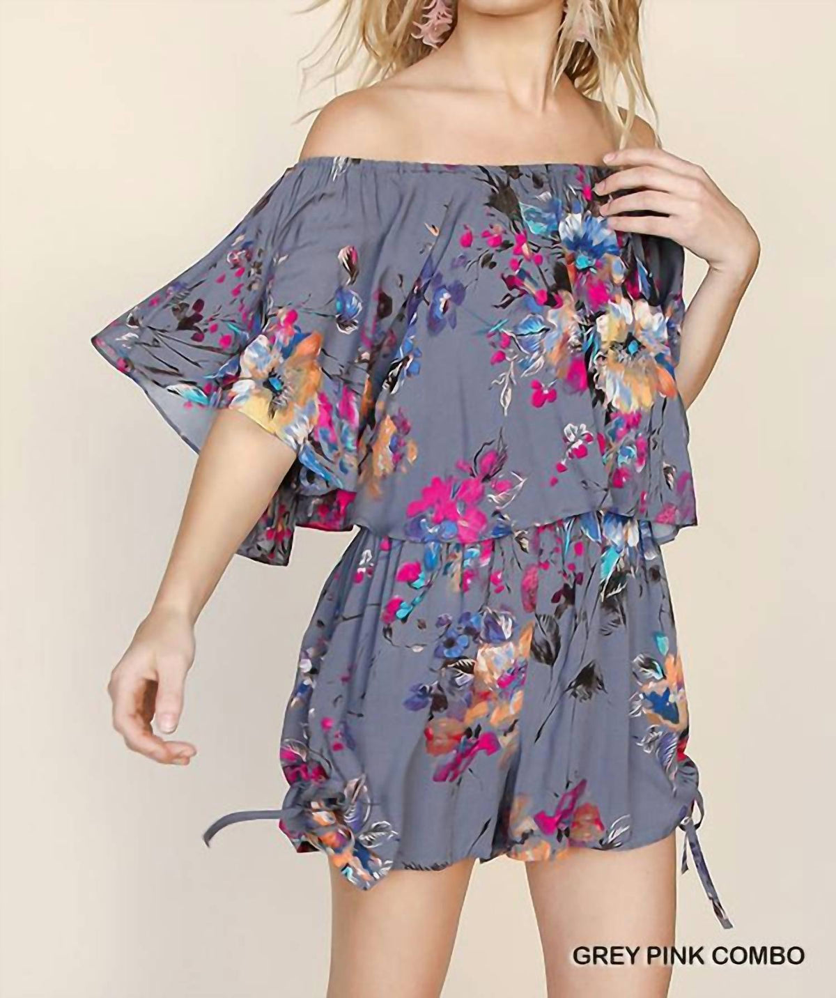 Umgee - Floral Off Shoulder Romper