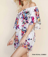 Umgee - Floral Off Shoulder Romper