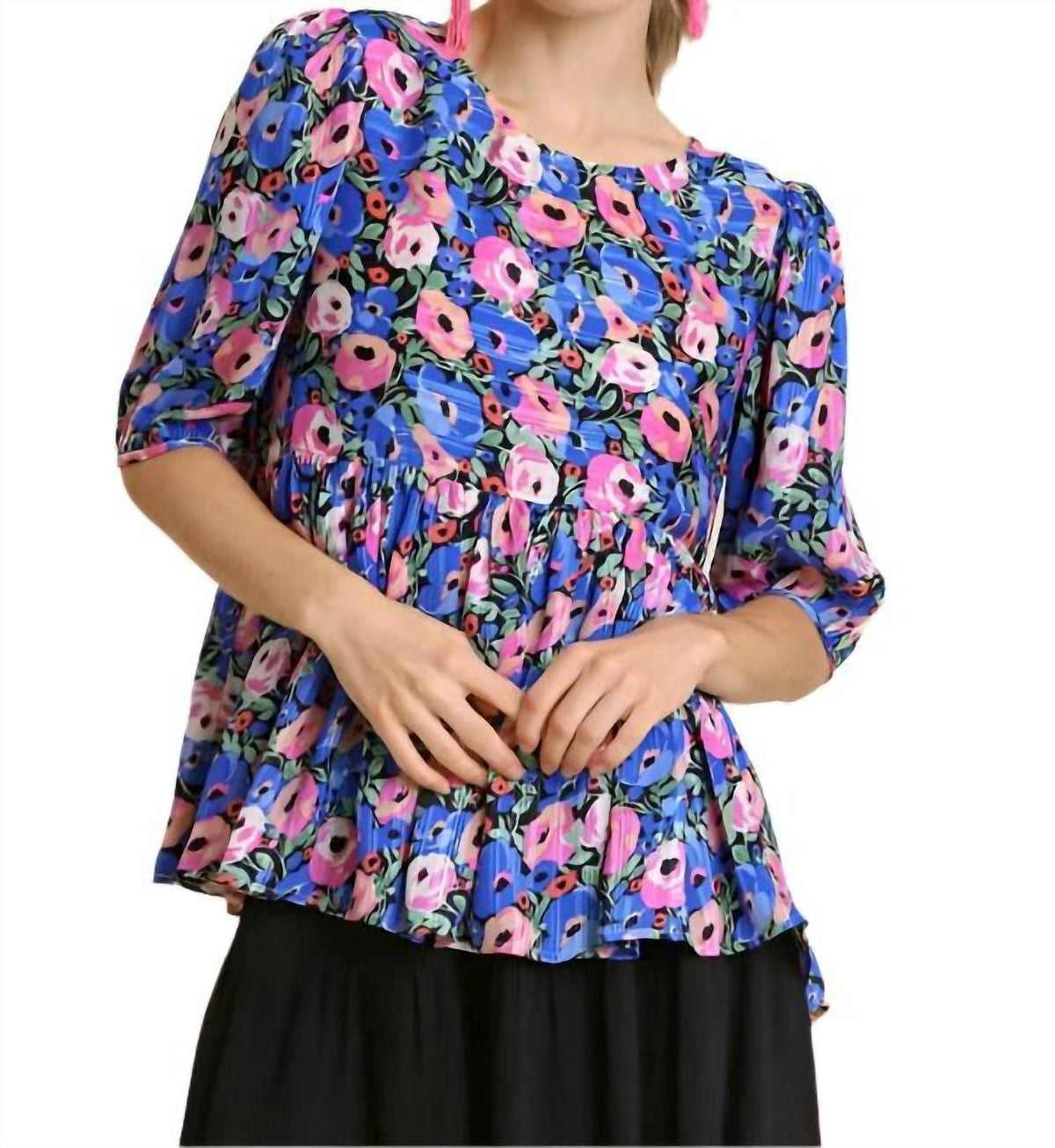 Umgee - Floral Short Sleeve Top