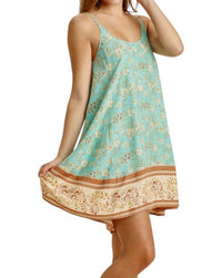 Umgee - Floral Spaghetti Strap Flowy Dress