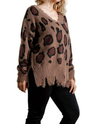 Umgee - Fuzzy Leopard Sweater