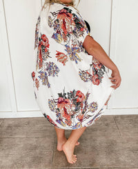 Umgee - Gadot Floral Kimono - Plus - clothing - graphic - intimates