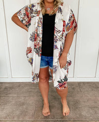 Umgee - Gadot Floral Kimono - Plus - clothing - graphic - intimates