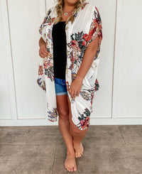 Umgee - Gadot Floral Kimono - Plus - clothing - graphic - intimates