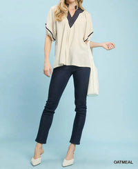Umgee - Linen Blend Puff Sleeve Top