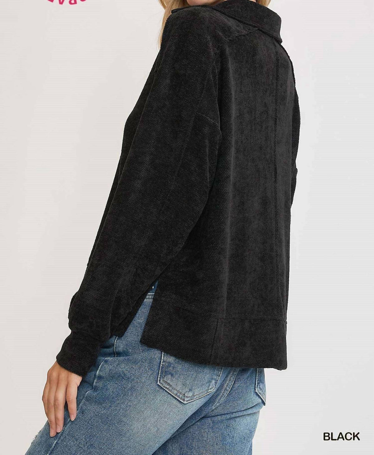 Umgee - Loose Fit Chenille Sweatshirt