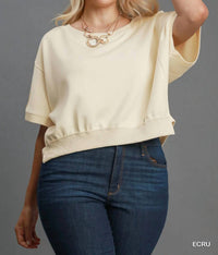 Umgee - Luxeknit Cropped Sweatshirt