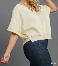 Umgee - Luxeknit Cropped Sweatshirt