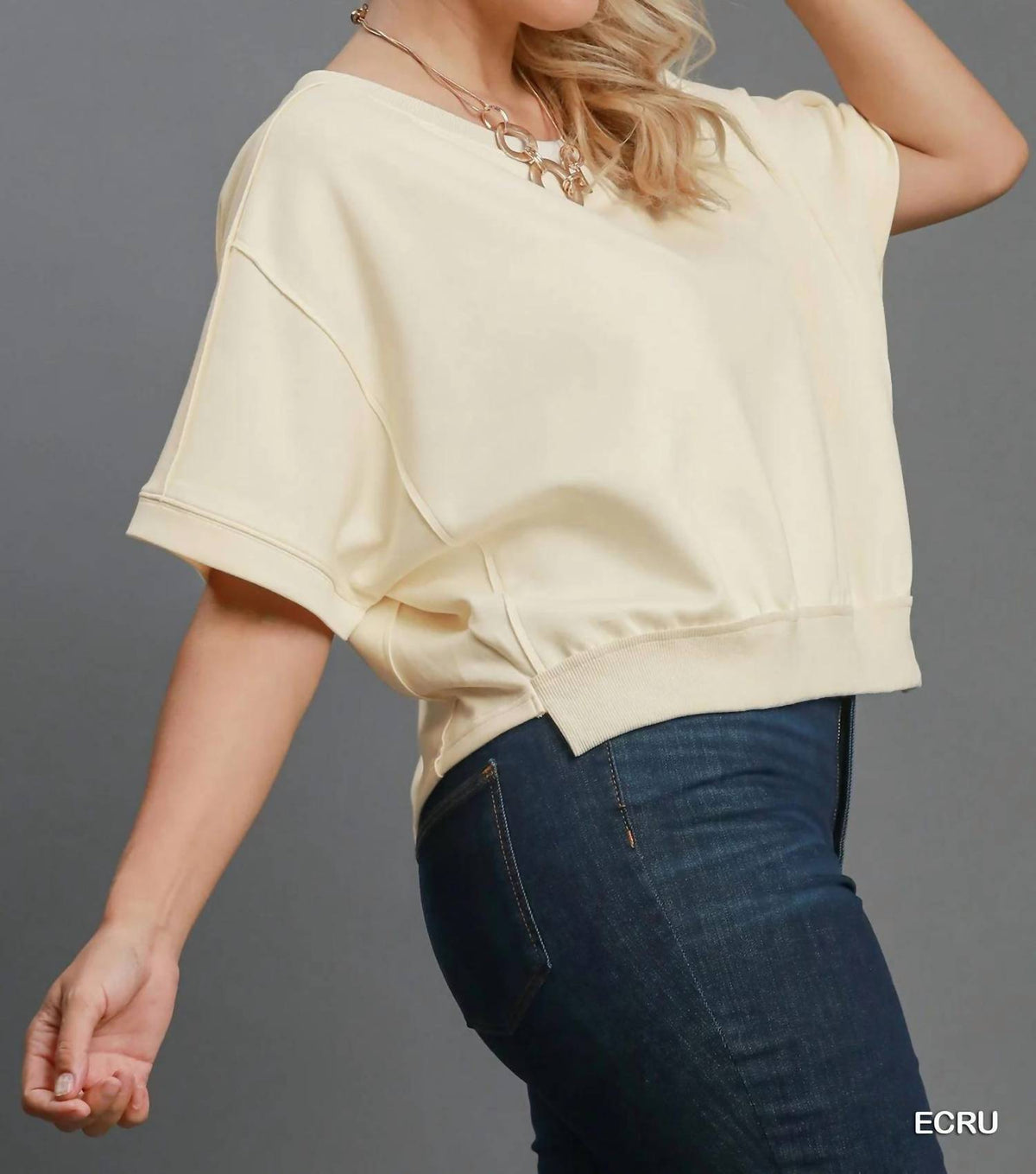 Umgee - Luxeknit Cropped Sweatshirt