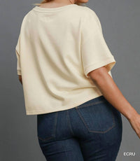 Umgee - Luxeknit Cropped Sweatshirt