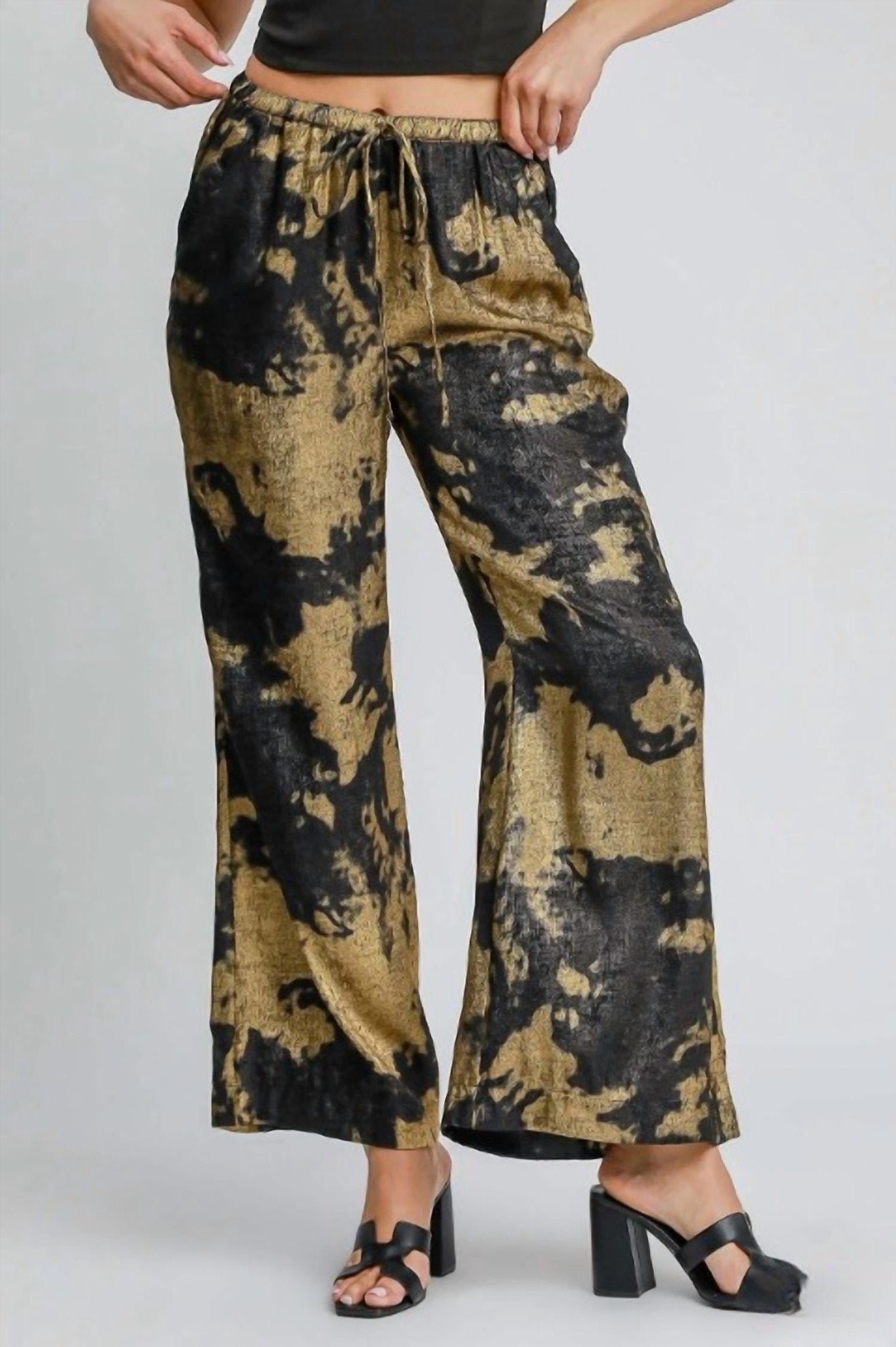 Umgee - Metallic Pant Set - black - blouses - clothing