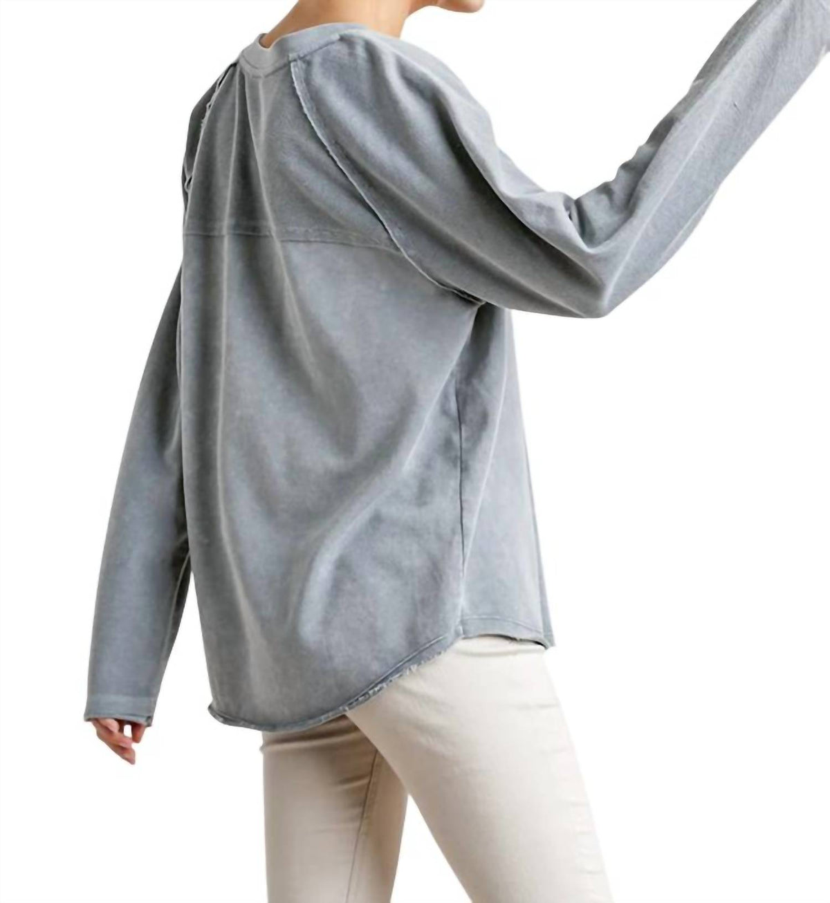 Umgee - Mineral Washed Raw Hem Top
