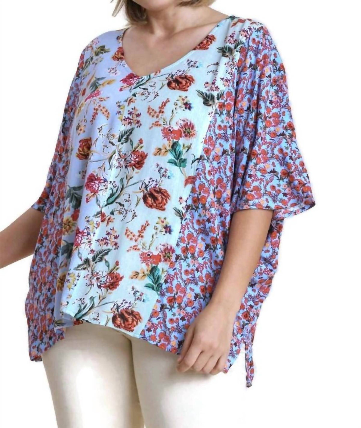Umgee - Mixed Floral Print Top -plus