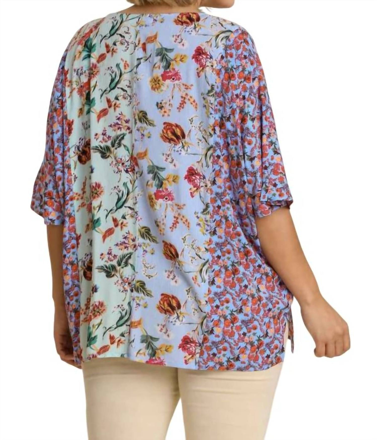 Umgee - Mixed Floral Print Top -plus