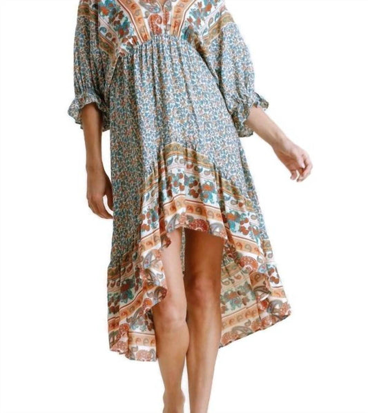 Umgee - Mixed Print Bohemian Midi Dress - clothing - dresses - midi