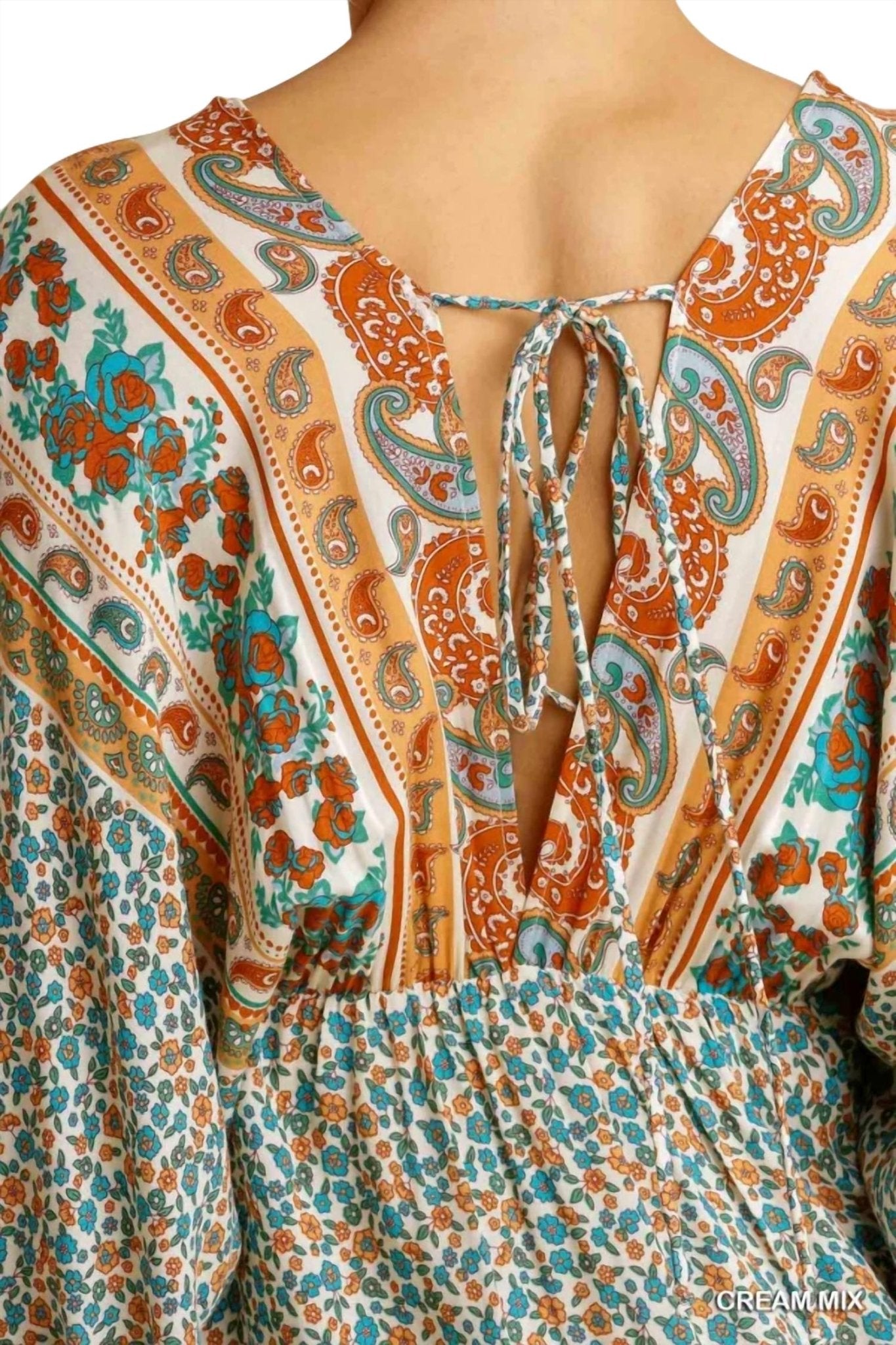 Umgee - Mixed Print Bohemian Midi Dress - clothing - dresses - midi