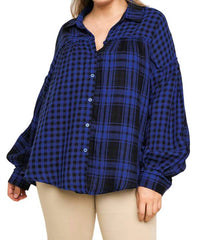 Umgee - Plaid & Checkered Button Up Top