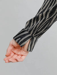 Umgee - Pleated Zebra Print Velvet Pants Set - animal - black - button - down - shirts