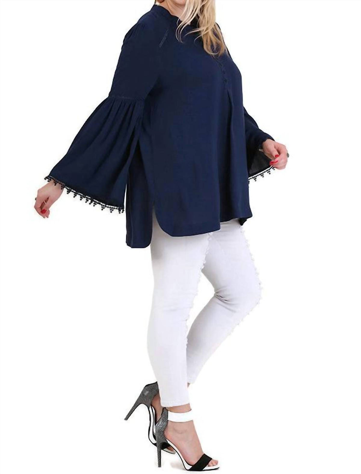 Umgee - Popover Trumpet Sleeve Blouse