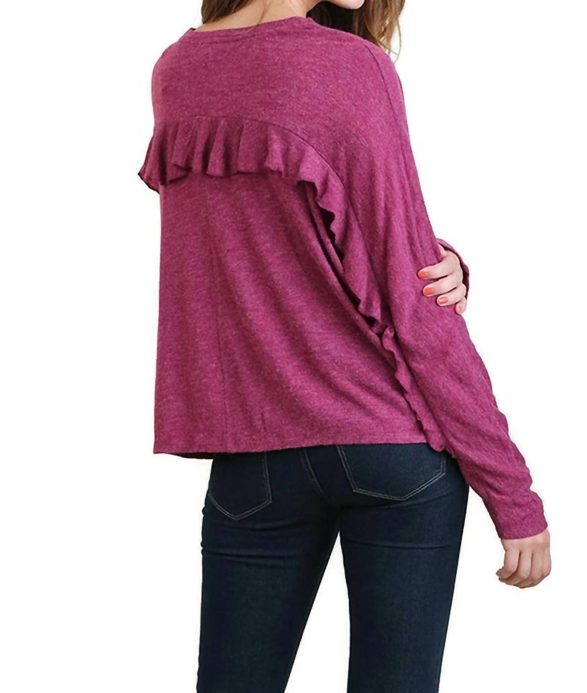 Umgee - Ruffle Detail Long Sleeve Top