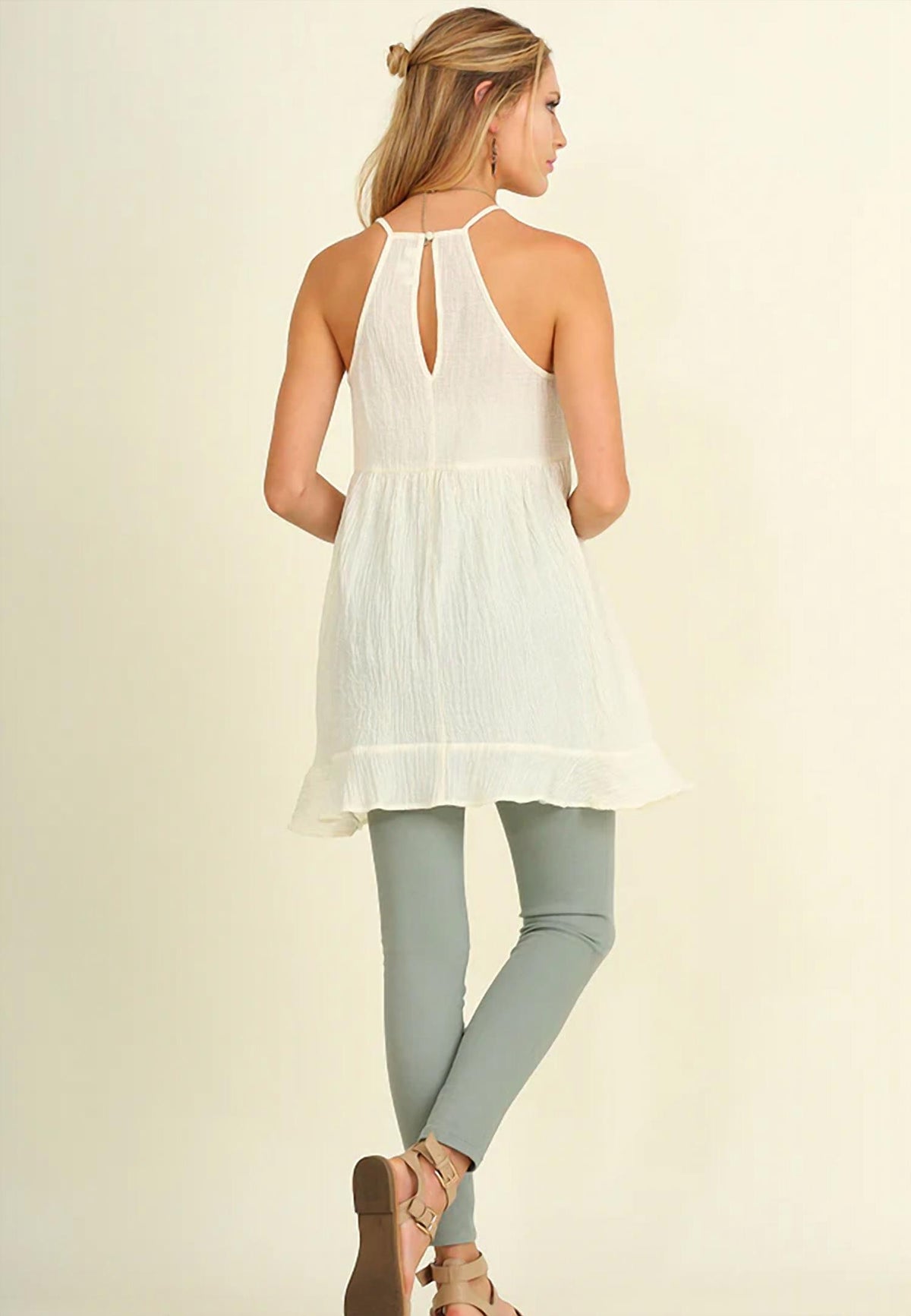 Umgee - Ruffle & Lace Sleeveless Tunic